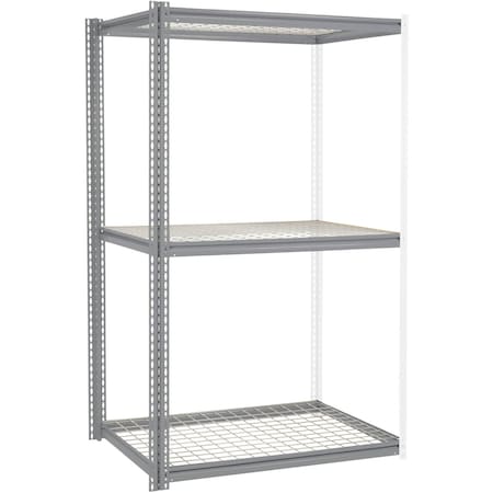 Global Industrial High Cap. Add-On Rack 48Wx36Dx60H 3 Levels Wire Deck 1500 Lb. Per Level GRY 581059GY